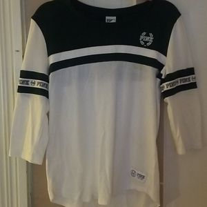 Pink three quarter length tee size medium